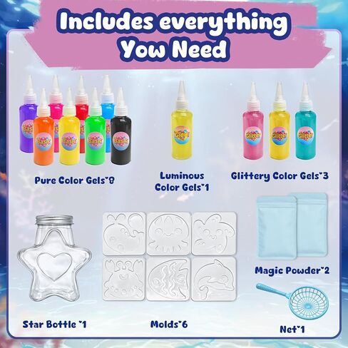 Magic Water Elf Toy Water Gel Kit for Kids, DIY Squishy Maker Craft Kit Make Your Own Water Pets with Aquarium Bottle, Arts & Crafts Gift for Boys Girls Ages 3+ in Saudi Arabia