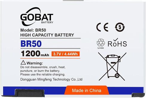 BR50 Battery, 1200mAh High Capacity Battery for Motorola RAZR V3, V3i, V3c, V3m, U6 PEBL, Prolife 300 500 – 710mAh Li-ion High Capacity Battery with Safety IC – Compatible with BR50 in Saudi Arabia