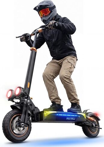 Off Road Electric Scooter Adult, 31Miles Range, 1200W Motor, 11''All Terrain Tire, E-Scooter with Double Suspension & Side Light in Saudi Arabia