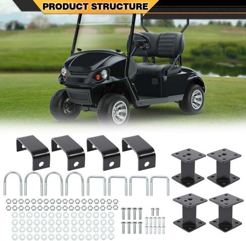 طقم رفع كامل من CNNELL مقاس 4 بوصات متوافق مع إطارات EZGO Golf Cart Marathon الكهربائية مقاس 22 بوصة (مع عجلة أوفست) 1975-1993 in Kuwait