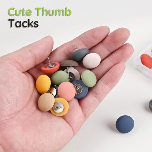 50Pcs Cute Decorative Push Pins for Bulletin Board, Thumb Tacks for Cork Board, Colorful Round Thumbtacks for Home Office Classroom Decor(10 Colors) in Saudi Arabia