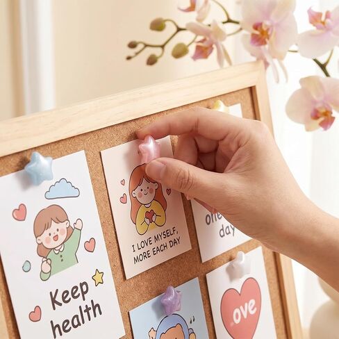 50PCS Star Decorative Push Pins with Storage Box, Colorfu Push Pins for Cork Board, Star Thumbtacks for Hanging, for Bulletin Boards, Wall Decorations, Home Office in Kuwait