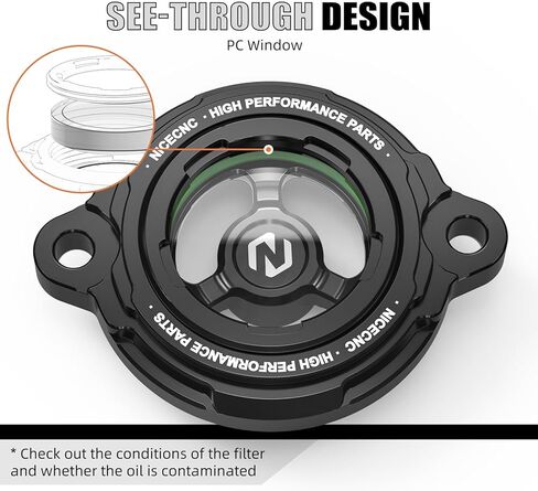 غطاء غطاء فلتر زيت المحرك الألومنيوم NICECNC متوافق مع 690 Enduro/R 2008-2023,790 Adventure/R 2019-2023,890 Adventure/R 2021-2023,450 XC-F 2013-2016، ملحقات Norden 901، أسود، انظر الإعداد in Kuwait