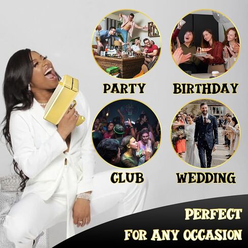 Gold Money Gun, Automatic Cash Shooter Toy Make Rain Money Toy Gun for Parties, Weddings, Birthdays, Club Events Fun Prop Money Gun for Real or Fake Bills, Coupons & Flyers for Party in Saudi Arabia