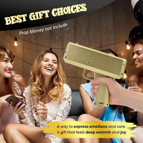 Gold Money Gun, Automatic Cash Shooter Toy Make Rain Money Toy Gun for Parties, Weddings, Birthdays, Club Events Fun Prop Money Gun for Real or Fake Bills, Coupons & Flyers for Party in Saudi Arabia