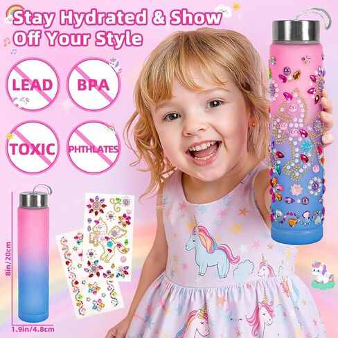 Hohosunlar Play Purse for Girls, Kids Handbag with Pretend Makeup, DIY Unicorn Water Bottle, Princess Toy Phone, Watch, Wallet, Cards, Christmas Birthday Gift for Girls Toddler Ages 3-12 in Saudi Arabia