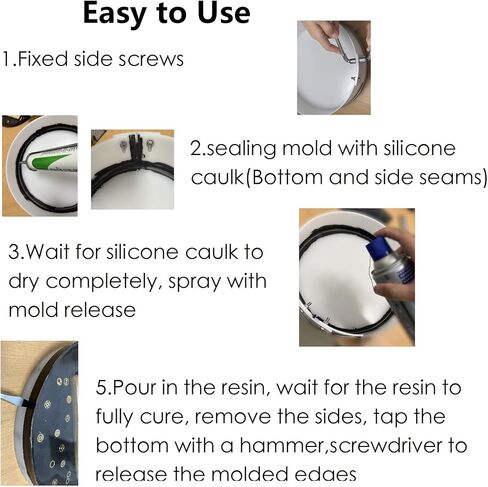 Large Round Deep Table Molds 12 inch Resin Tray Mold Reusable Epoxy Round Molds for Resin Clocks, River Tables, Cutting Boards, DIY Floral Preservation Bouquets in Saudi Arabia