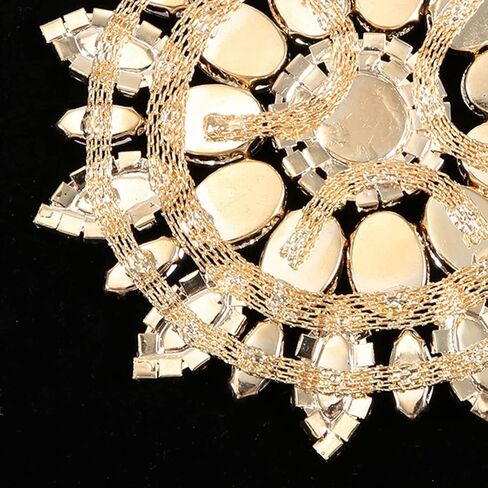 Crystal Glass Rhinestones Decoration for DIY Clothes Shoe Bag Women Accessories Crystal Glass Rhinestone Applique Decoration (Crystal Yellow Gold Base) in Saudi Arabia