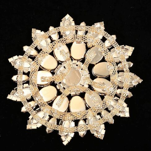 Crystal Glass Rhinestones Decoration for DIY Clothes Shoe Bag Women Accessories Crystal Glass Rhinestone Applique Decoration (Crystal Yellow Gold Base) in Saudi Arabia