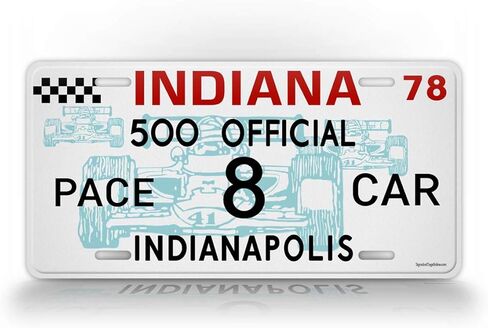 SignsAndTagsOnline لوحة ترخيص سيارة Indy 500 Pace مخصصة عتيقة في Indianapolis 500 Auto Tag in Kuwait