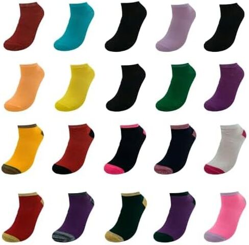 BRIGHT STAR Women Low Cut Ankle Socks (20-Pair) (Size 9-11) Athletic, Sports, Workout, Running in Saudi Arabia