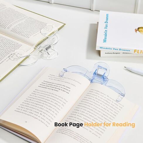 Transparent Book Page Holder for Reading, Large Book Clips to Hold Book Open, Page Holder Clip for Fixing Music Book, Page Marker for Teaching, Cooking in Kuwait