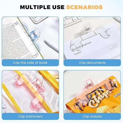 Transparent Book Page Holder for Reading, Large Book Clips to Hold Book Open, Page Holder Clip for Fixing Music Book, Page Marker for Teaching, Cooking in Kuwait