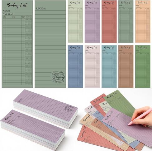 100 Pcs Reading List Bookmark 3 x 8 Inch Reading Log Bookmark Personal Personal Library Cards for Book Lover Gifts Enthusiast Reader Student Teacher Book Accessories(Bright Color) in Saudi Arabia