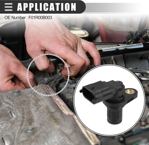 Motoforti CPS Sensor, Engine Camshaft Position Sensor, for Ford Fiesta 2011-2019, ABS, Metal, No.F01R00B003, Black in Kuwait