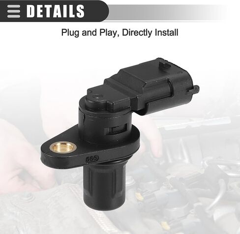 Motoforti CPS Sensor, Engine Camshaft Position Sensor, for Ford Fiesta 2011-2019, ABS, Metal, No.F01R00B003, Black in Kuwait