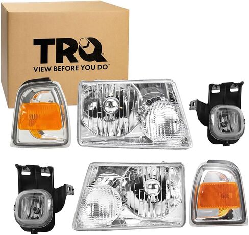 طقم إضاءة TRQ متوافق مع 2006-2007 Ford Ranger FO2502173 FO2503173 FO2530171 FO2531171 FO2592212 FO2593212 in Kuwait