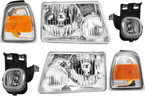 طقم إضاءة TRQ متوافق مع 2006-2007 Ford Ranger FO2502173 FO2503173 FO2530171 FO2531171 FO2592212 FO2593212 in Kuwait