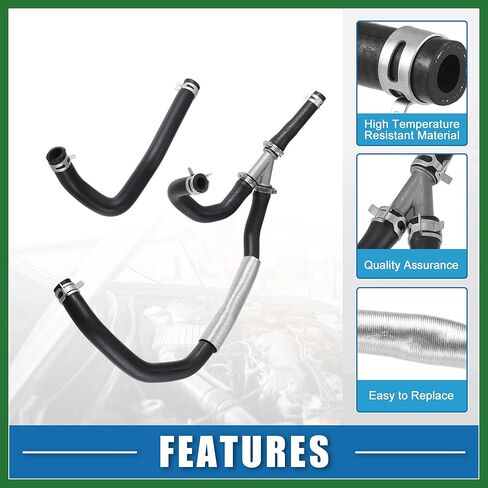 مجموعة خرطوم سخان المحرك Motoforti رقم 5058551AE خرطوم مدخل ومخرج سخان HVAC لـ Dodge Journey 2009-2010 مطاطي أسود طويل الأمد in Kuwait