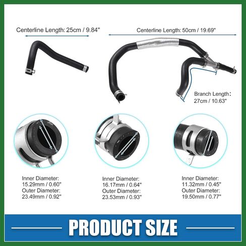 مجموعة خرطوم سخان المحرك Motoforti رقم 5058551AE خرطوم مدخل ومخرج سخان HVAC لـ Dodge Journey 2009-2010 مطاطي أسود طويل الأمد in Kuwait