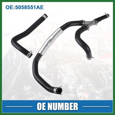 مجموعة خرطوم سخان المحرك Motoforti رقم 5058551AE خرطوم مدخل ومخرج سخان HVAC لـ Dodge Journey 2009-2010 مطاطي أسود طويل الأمد in Kuwait