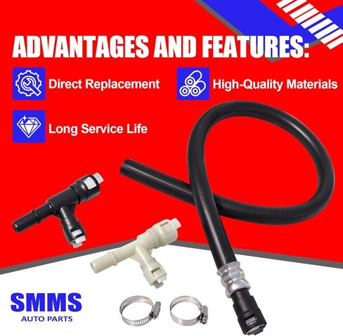 SMMS 22885825 خرطوم مدخل سخان HVAC مع موصل ومشابك مناسب لكاديلاك إسكاليد ESV EXT لسيارة شيفروليه سوبربان 1500 2500 تاهو لسيارة GMC Yukon XL 2007-2014 OE 15854958 626-654 800-414 800-413 in Kuwait