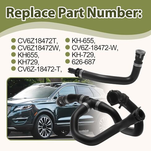 CV6Z-18472-T CV6Z-18472-W HVAC Heater Hose Kit Replacement KH-655 for Ford Escape 2013-2019 Lincoln MKC 2017-2019 Inlet & Outlet Engine Water Heater Hose in Saudi Arabia