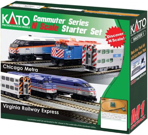 Kato USA Model Train Products N MP36PH and Gallery Bi-Level Commuter Series Chicago Metra UNITRACK Starter Set in Kuwait