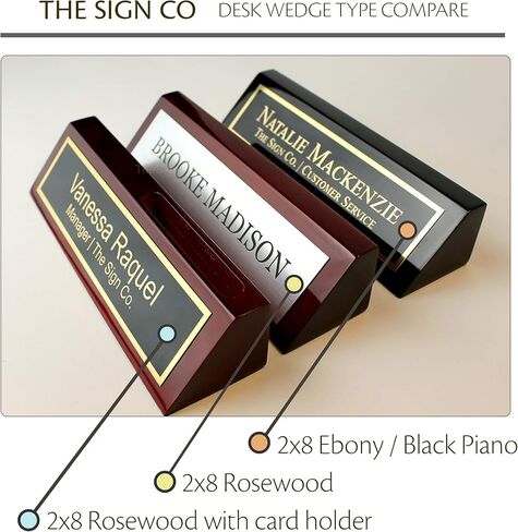 Personalized Office Name Plate for Desk - Engraved Business Desk Name Plate in Rosewood - Includes Engraving in Saudi Arabia