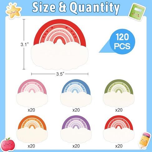 120pcs Rainbow Nameplates Stickers for Classroom, Boho Students Name Labels Stickers, 6 Designs Self-Adhesive Classroom Name Tags for Desk, Locker, Cubby,Back to School Teacher Supplies in Saudi Arabia