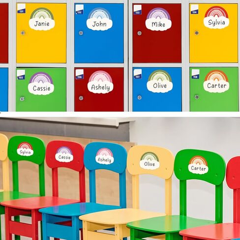 120pcs Rainbow Nameplates Stickers for Classroom, Boho Students Name Labels Stickers, 6 Designs Self-Adhesive Classroom Name Tags for Desk, Locker, Cubby,Back to School Teacher Supplies in Saudi Arabia