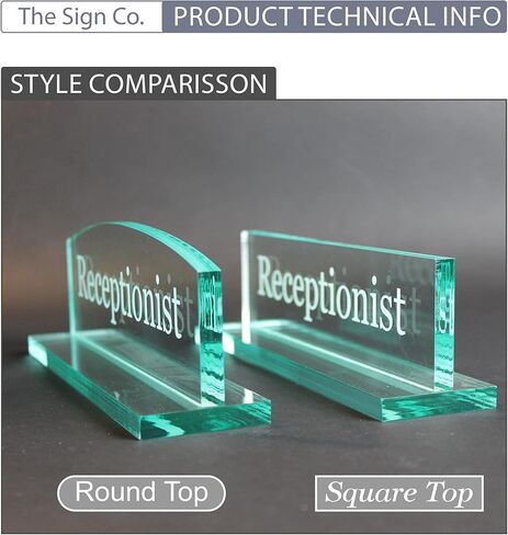 Office Desk Name Plate | Custom Name Plates made from glass-like Acrylic | Personalized Desk Accessory (Round Top) in Saudi Arabia