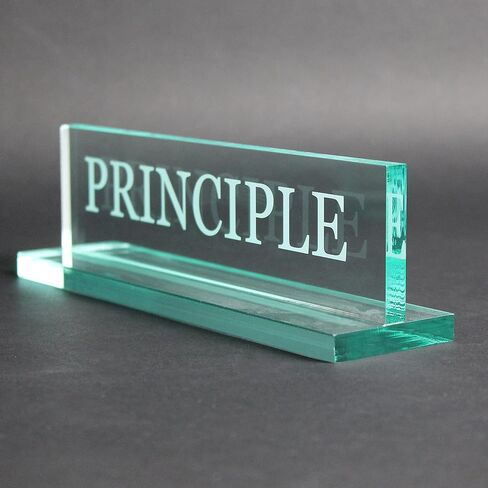 Office Desk Name Plate | Custom Name Plates made from glass-like Acrylic | Personalized Desk Accessory (Round Top) in Saudi Arabia