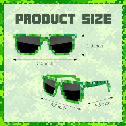 24PCS Pixel Party Favor Set, 12 Pixel Sunglasses & 12 Pixel Bracelets, Video Game Birthday Party Supplies for Kids Teens Adults, Gamer Party Favors, Goodie Bag Fillers, Photo Booth Props in Saudi Arabia