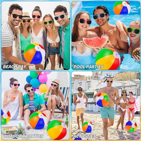 60Pcs Sunglasses Beach Balls Bulk Party Favors for Kids 30Pcs Neon Sunglasses 30Pcs 12" Beach Balls Kid Boys Girls Graduation Party Supplies for Summer Beach Pool Party Favors Goodie Bag Favors in Kuwait