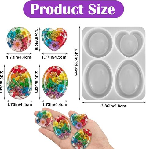 4 تصميمات لقوالب الإيبوكسي، قوالب السيليكون المصنوعة من حجر الإبهام من Ymapinc DIY لصب الراتنج، قالب إيبوكسي السيليكون على شكل حجر للقلق/تخفيف التوتر/التأمل in Kuwait
