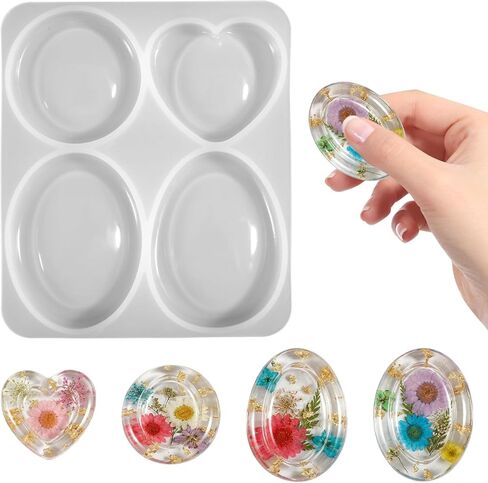 DIY Thumb Worry Stone Resin Silicone Mold Reiki Healing Crystal for Stress Relax Pocket Stones Epoxy Casting Mold Heart Round Oval Men Women Anxiety Stress Relief Home Decor Ornament in Saudi Arabia