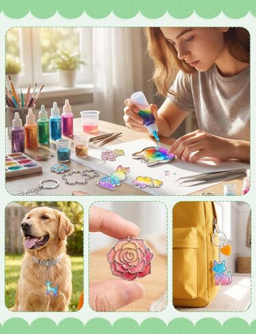 40 Pcs Silver Keychain Resin Molds, Silver UV Resin Keychain Molds, Open Bezel Flower and Animal All-in-one Molds with Key Ring Accessory for for Jewelry & Pendant Making Home Decoration in Saudi Arabia