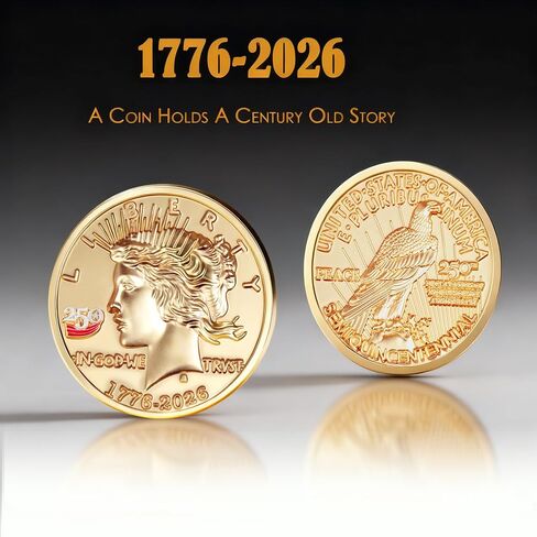 250th Anniversary Coins - United States 250 Anniversary 1776-2026 Medallion Coin -Durable Metal Anniversary Coins for Display, Collectors & Gift Idea (1PCS) in Kuwait
