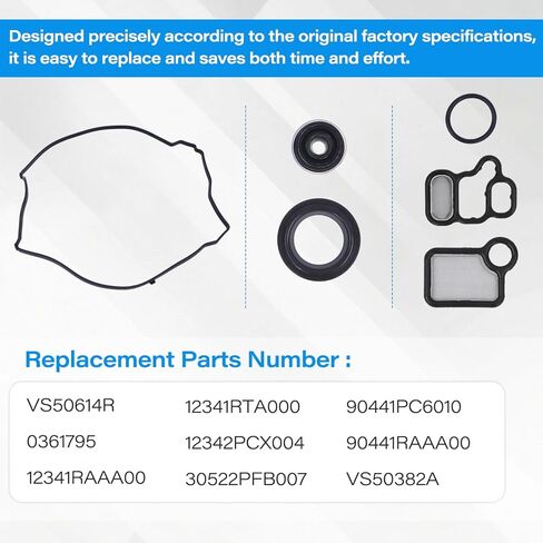 مجموعة حشية غطاء صمام أسطوانة المحرك VS50614R متوافقة مع Honda Accord CR-V Element 2.4L Civic 2.0L لـ Acura CSX RSX 2.0L TSX 2.4L RDX 2.3L استبدال ES73071 15815-RAA-A02 12341-R40-A00 in Kuwait
