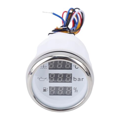 MAVIS LAVEN 52mm Digital Display Meter, ABS Stainless Steel, Water Temperature Oil Pressure Fuel Level Monitor for Cars RVs Trucks Boats (Black Dial Silver Bezel) in Saudi Arabia