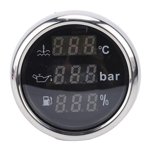 MAVIS LAVEN 52mm Digital Display Meter, ABS Stainless Steel, Water Temperature Oil Pressure Fuel Level Monitor for Cars RVs Trucks Boats (Black Dial Silver Bezel) in Saudi Arabia