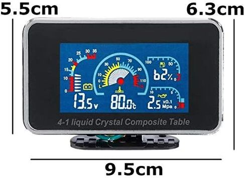 12V/24V 4 in 1 LCD Car Digital Alarm Gauge Pressure Voltmeter Volt Water Temperature Oil Pressure Fuel Gauge Temperature Sensor Automotive Sensors in Kuwait