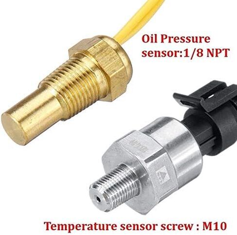 12V/24V 4 in 1 LCD Car Digital Alarm Gauge Pressure Voltmeter Volt Water Temperature Oil Pressure Fuel Gauge Temperature Sensor Automotive Sensors in Kuwait