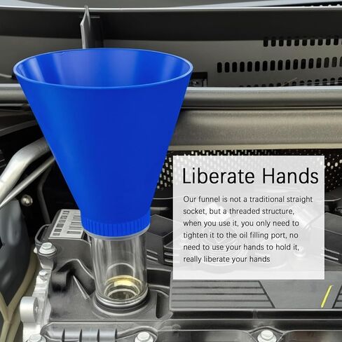 Threaded Locking Engine Oil Funnel for Oil Change,Hands-Less & No Spill Car Oils Change Funnel Compatible with Lexus Toyota,Detachable & Large Capacity Funnels for Automotive Use in Saudi Arabia