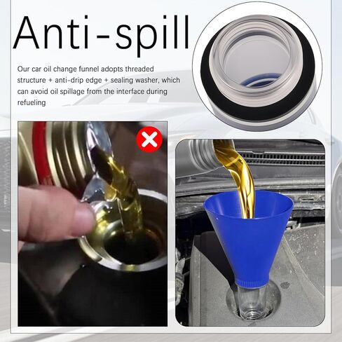 Threaded Locking Engine Oil Funnel for Oil Change,Hands-Less & No Spill Car Oils Change Funnel Compatible with Lexus Toyota,Detachable & Large Capacity Funnels for Automotive Use in Saudi Arabia