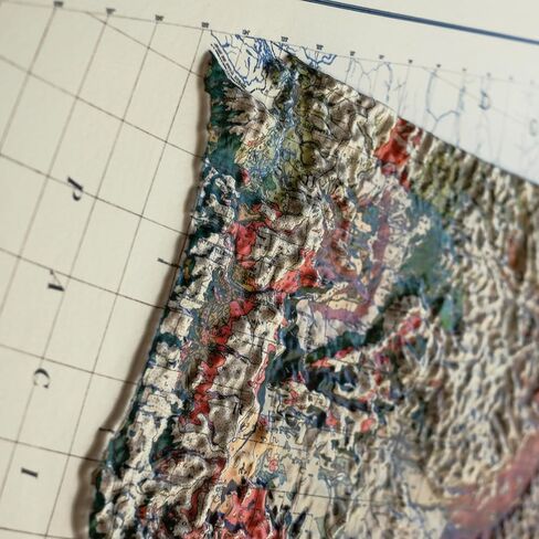 Muir Way Raised Relief Map of USA 1931 - True 3D Topographic Wall Map with Molded Terrain - Unframed, 38x25 in Saudi Arabia