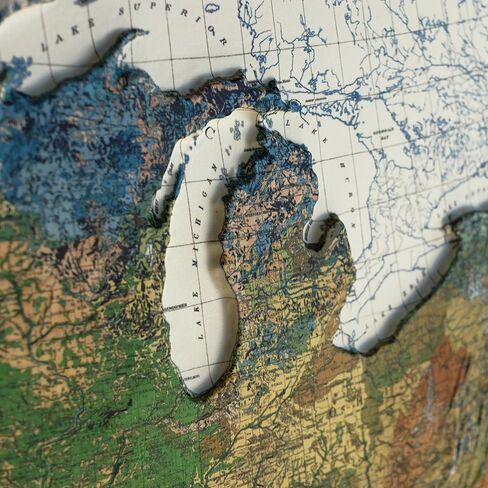 Muir Way Raised Relief Map of USA 1931 - True 3D Topographic Wall Map with Molded Terrain - Unframed, 38x25 in Saudi Arabia
