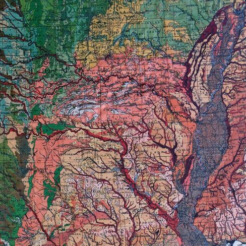 Muir Way Raised Relief Map of USA 1931 - True 3D Topographic Wall Map with Molded Terrain - Unframed, 38x25 in Saudi Arabia