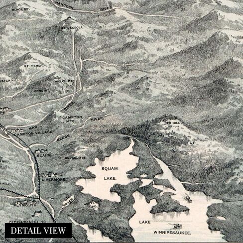 HISTORIX 18x24inch Vintage White Mountains Map - Wall Art - Index to Summits & Geographical Features in Saudi Arabia